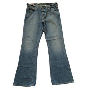 Abercrombie & Fitch Vintage 2001 Light Wash Flare Bottom Distress Jeans 34 x 34